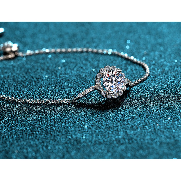 Vòng đeo tay hoa mặt trời thời trang S925 Vòng đeo tay kim cương carbon cao cho phụ nữ