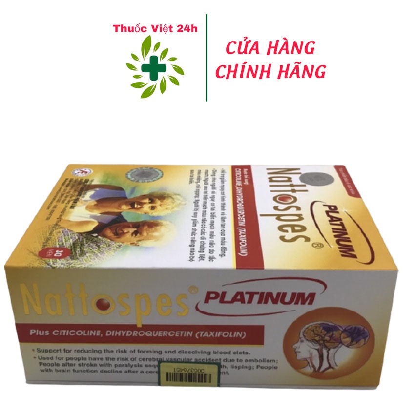 Nattospes Platinum 30v , hỗ trợ giảm nguy cơ nhồi máu cơ tim , Thuocviet24h