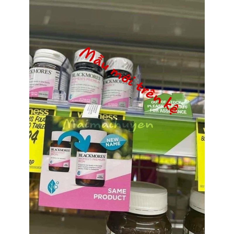 [Đủ bill+Tem Chemist] Viên Sắt Cho Bà Bầu Blackmores Pregnancy Iron không gây táo bón_30 viên | BigBuy360 - bigbuy360.vn