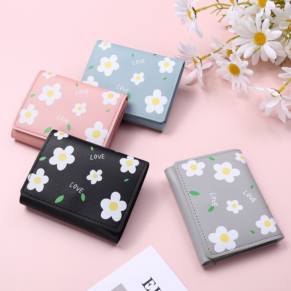 Ví Nữ Da PU Họa Tiết Hoa Dễ Thương