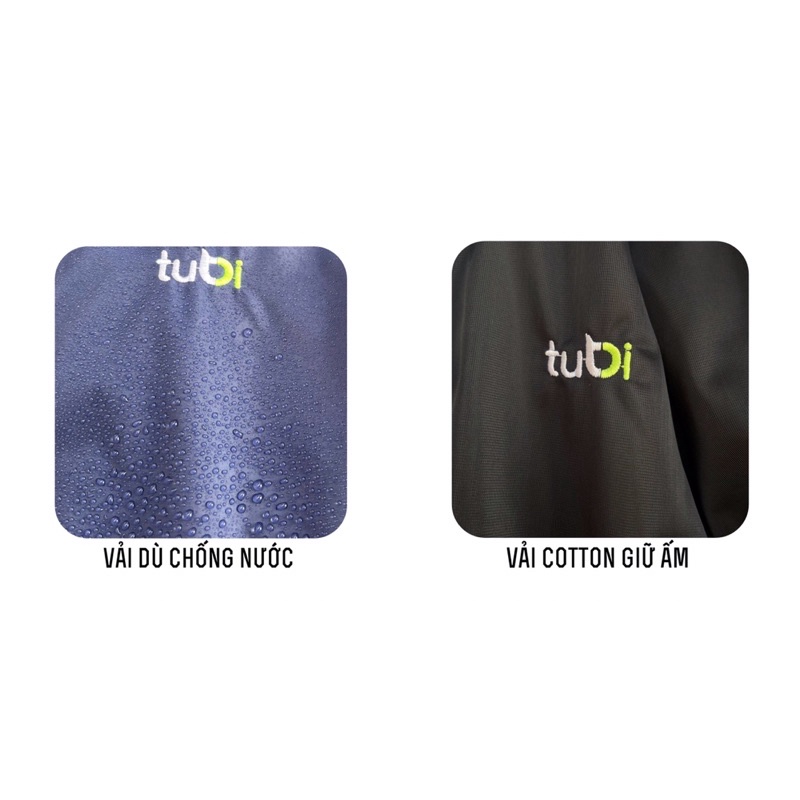 Áo khoác Tubi 2 Mặt Nón Rời  Màu Xanh Đen