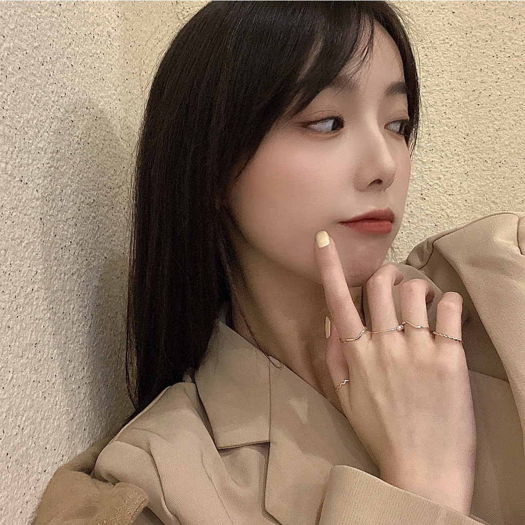 Bộ nhẫn mạ vàng đính ngọc trai nhân tạo phong cách cổ điển