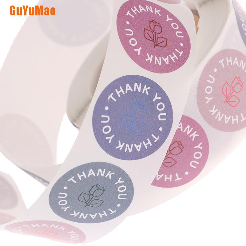 Cuộn 500 Nhãn Dán Hình Hoa Cảm Ơn Trang Trí Sổ Tay