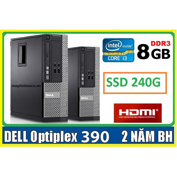 Máy tính để bàn đồng bộ Dell optiplex 390 ( Core i3 / 8G / SSD 240G ),Có HDMI ,