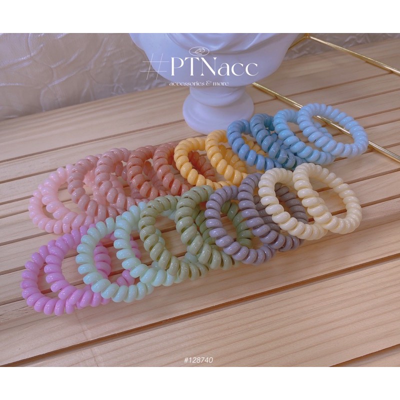 ᴾᵀᴺᵃᶜᶜ Cột tóc lò xo màu pastel siêu dễ thương