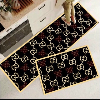 Thảm bếp hoạ tiết 3D - Bộ 2 thảm bếp cao cấp - Thấm hút tốt có đế chống trượt