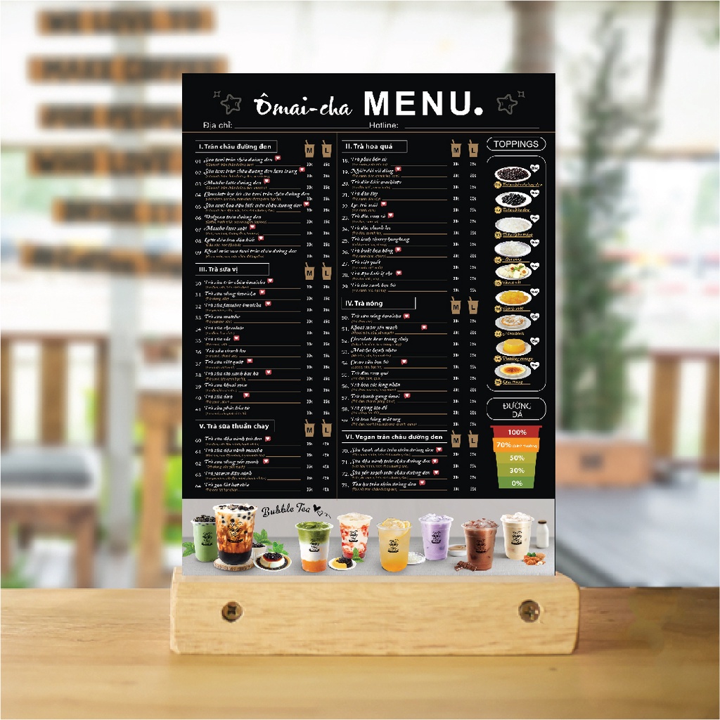 In Ấn - Thiết Kế Menu quán Trà Sữa - Trà Chanh