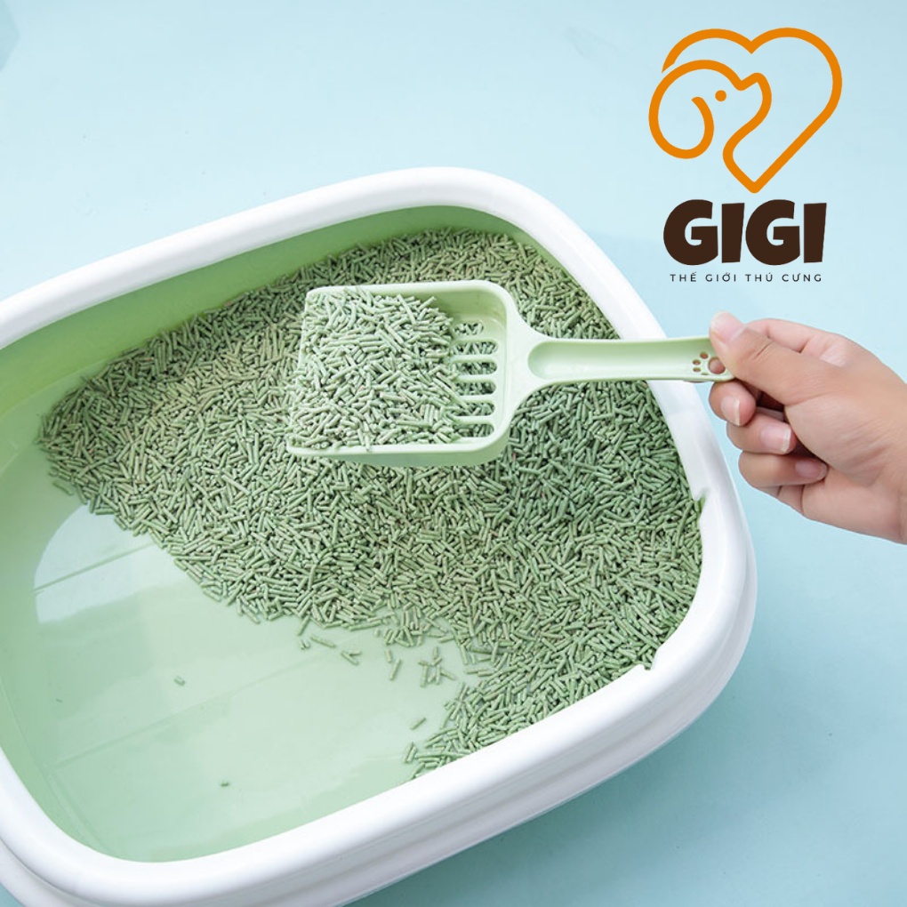 Khay chậu cát vệ sinh cho mèo size trung hình bầu dục nhựa cao cấp tặng kèm xẻng xúc cát - GiGi Pet Shop