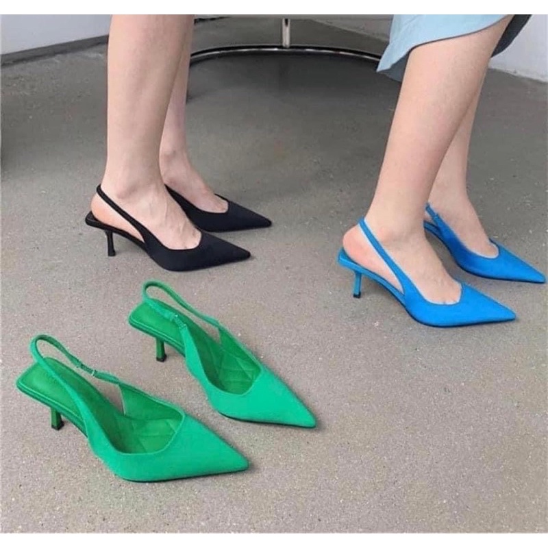 Guốc nữ nhọn quai mảnh 5 màu trẻ trung gót nhọn kiểu thời trang Hàn Quốc hiện đại Ulzzangshop520