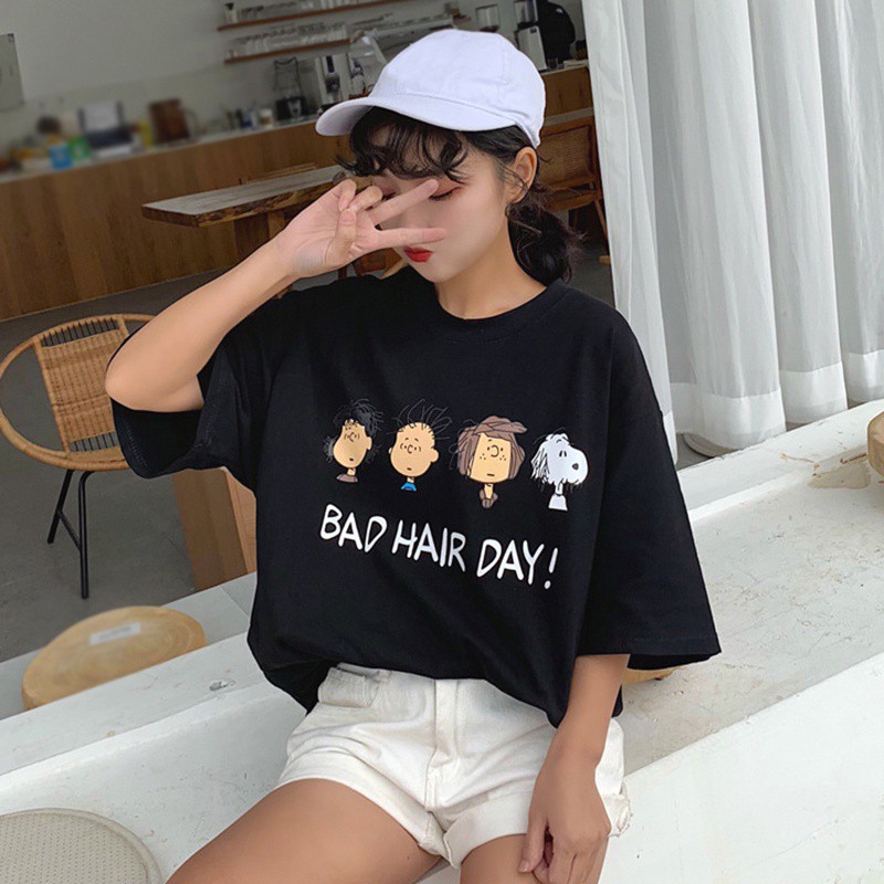 Áo Thun Nữ Tay Ngắn In Hình Snoopy