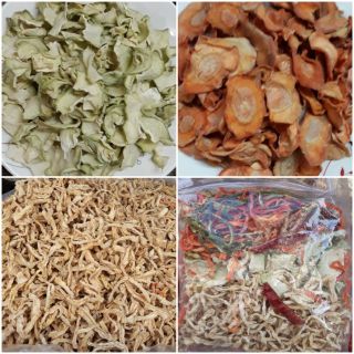 DƯA MÓN KHÔ Combo CÀ RỐT CỦ CẢI VÀ ĐU ĐỦ PHƠI KHÔ 500gr