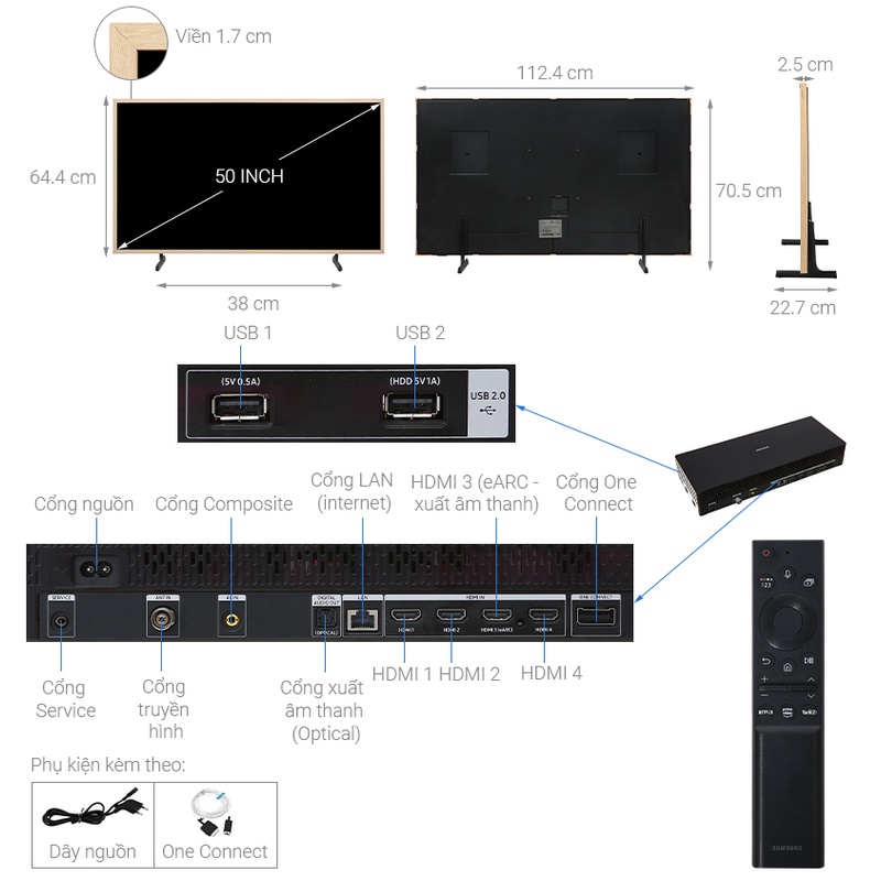 Smart Tivi Khung Tranh QLED Samsung QA50LS03B 4K 50 inch - 50LS03B