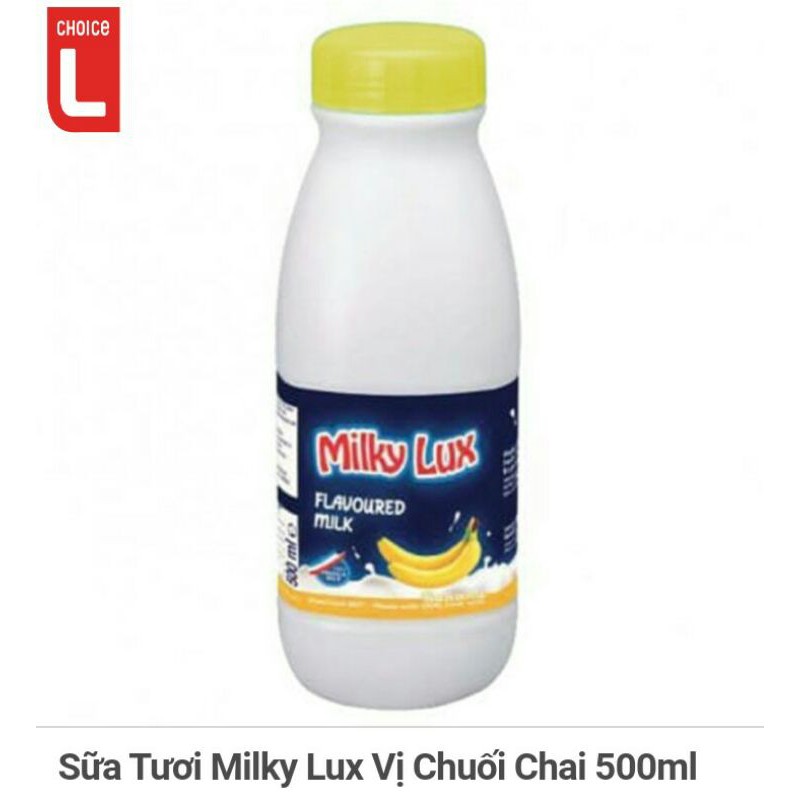 Sữa Tươi Milky Lux Vị Dâu/ vani/ chuối/ ca cao Chai 500ml