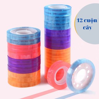 [12 Cuộn/1 Cây] Băng Keo Màu Trong Cao Cấp