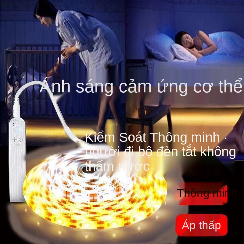 Đèn cảm ứng cơ thể người thông minh LED có tủ dưới đáy ngủ kệ bếp Dải quần áo