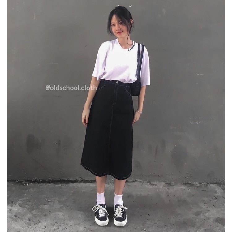 [SALE] CHÂN VÁY BÒ ULZZANG CẠP CHUN (ảnh thật/video)