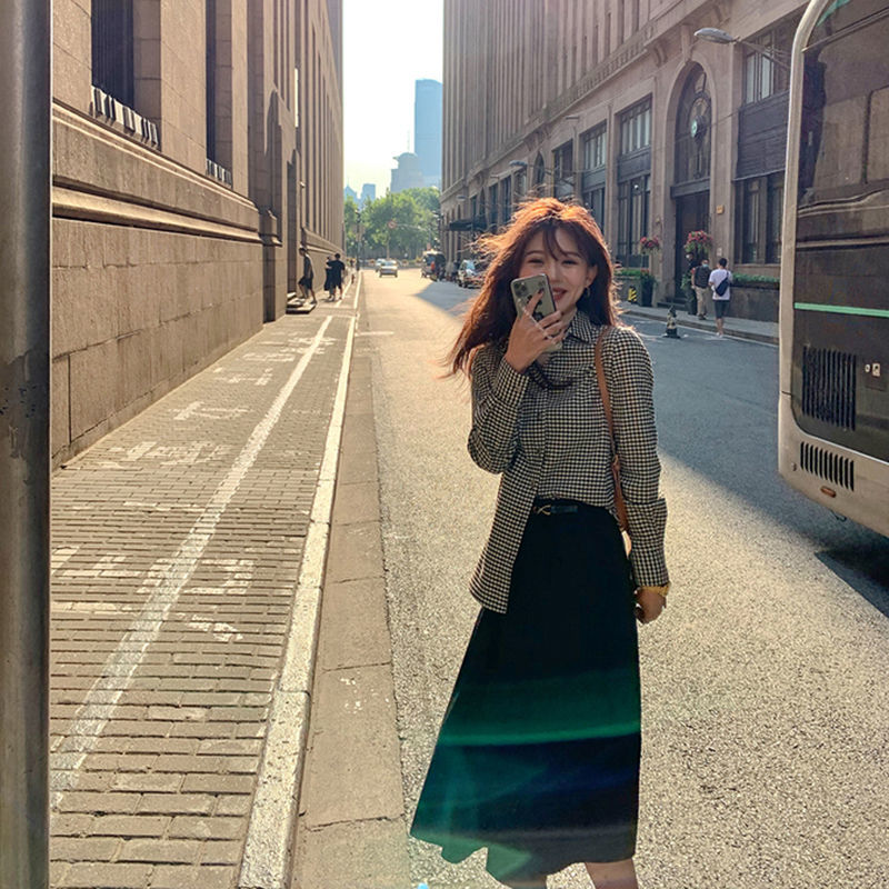 Korean Style Wide Caro Shirt For Women