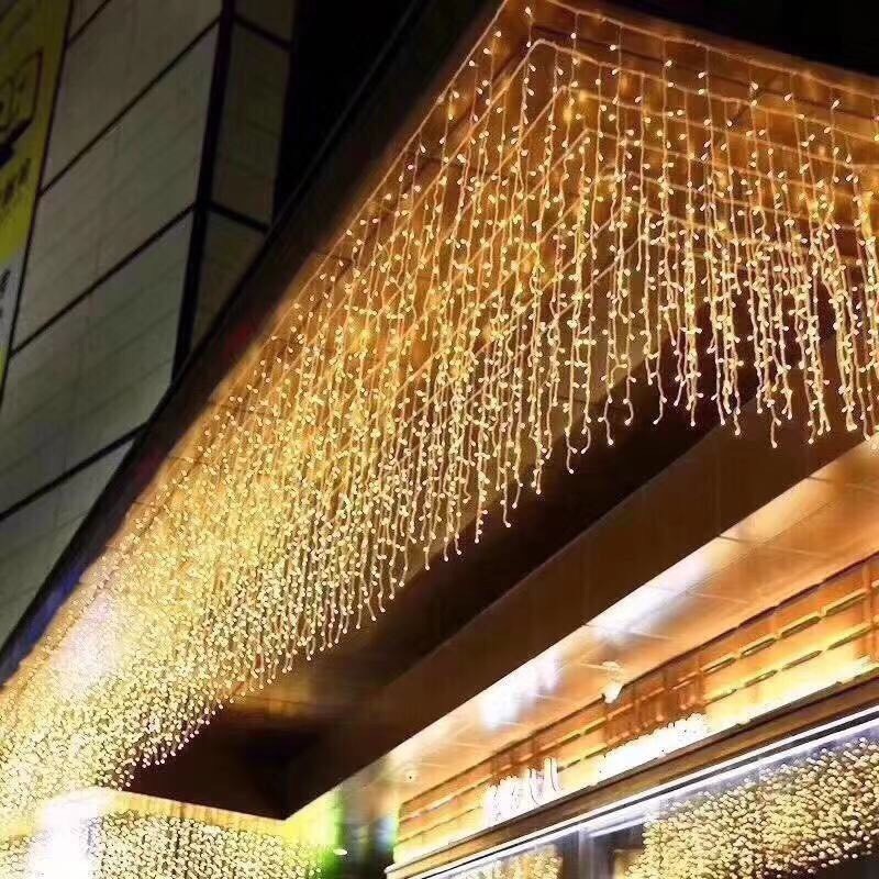Dây đèn LED trang trí nháy thả mành, nhiều chế độ nháy sáng, nhiều kích cỡ