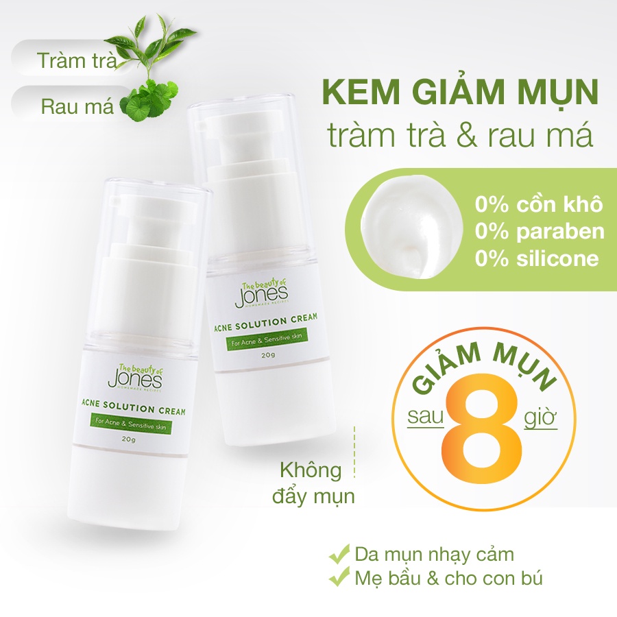 Kem mụn cho da nhạy cảm từ tràm trà The Beauty of Jones