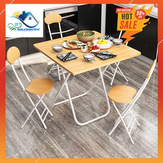 Bàn Ăn Gấp Gọn bằng gỗ Thông Minh, Bàn Trà Cafe Nhỏ Gọn Tiện Lợi Size 60*60*74cm