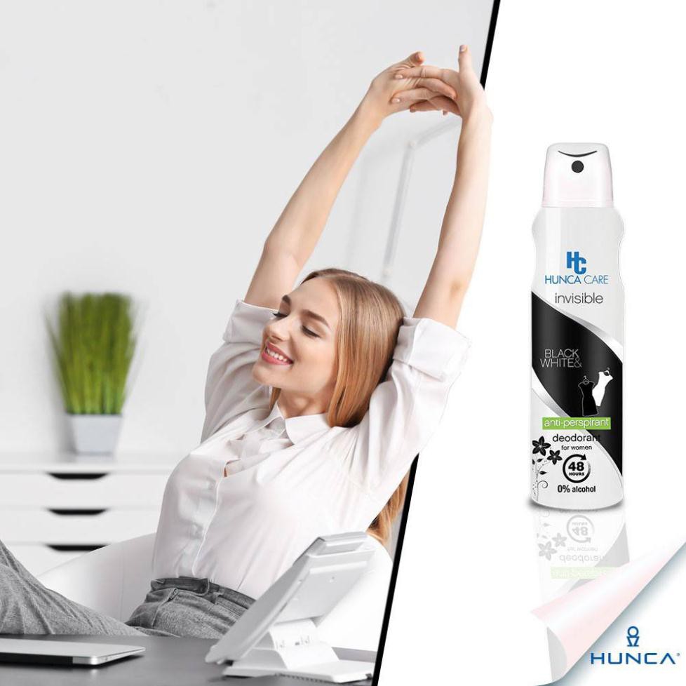 [Chính hãng] Xịt Khử Mùi Nữ HUNCA Giảm Thâm, Hương Nước Hoa, Khử Mùi 48h, Ngăn Vệt Ố Vàng, Không Cồn (150ml) | BigBuy360 - bigbuy360.vn