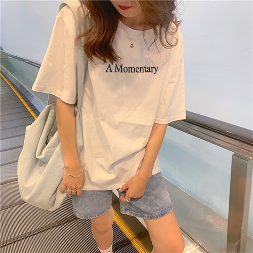 Áo phông nữ form rộng 3158 chất dày cotton khô quảng châu Amomentary NH2
