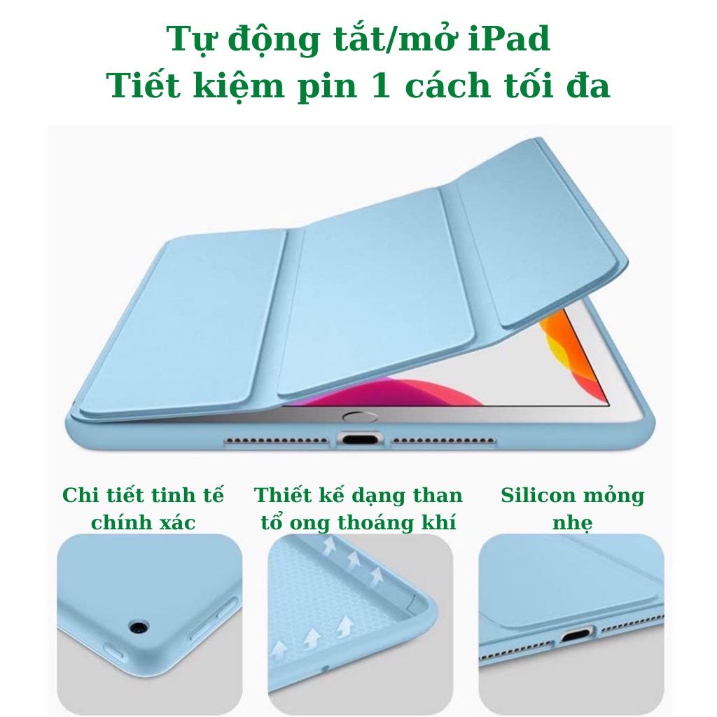Ốp ipad silicon 3 mảnh chất đẹp đa màu sắc ốp ipad Gen 5-6-7-8-9 - Pro 10.5 - Air 1-2-3...BON CASE