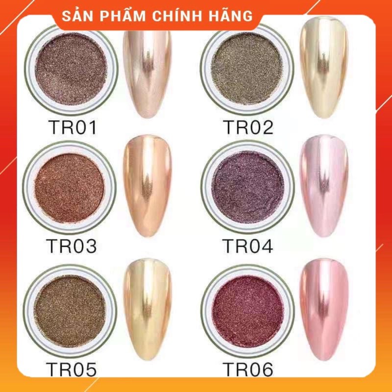 Bột tráng gương trang trí móng tay set 6 màu