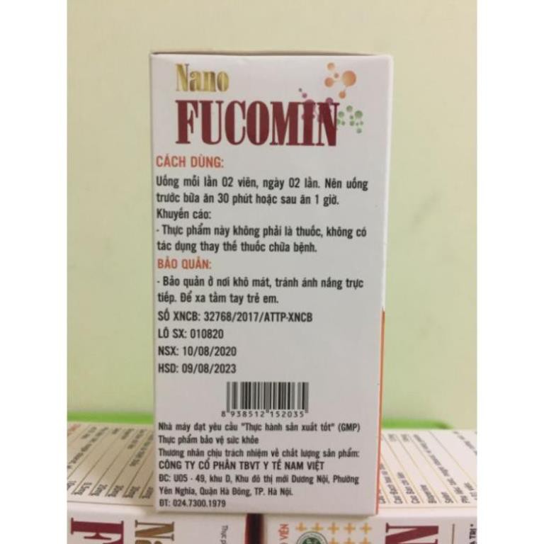 NANO FUCOMIN Học Viện Quân Y gồm Fucoidan, Nano Curcumin, Bột Tam Thất, Cao Xạ Đen Hỗ Trợ Điều Trị Ung Thư hạn tới 2023