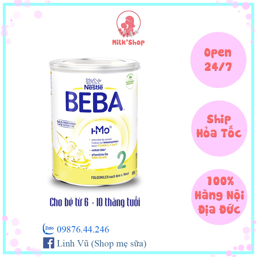 Sữa Beba Đức số 1,2,3,1+,2+ 800g mẫu mới