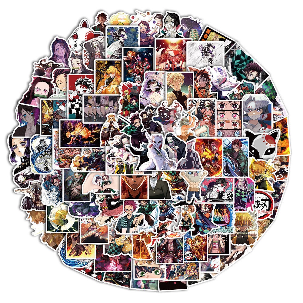 100 Cái Thanh Gươm Diệt Quỷ Kimetsu no Yaiba DEMON SLAYER | Anime Sticker laptop trang trí trên tường