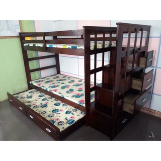 [Miễn phí ship] Giường 3 Tầng Ali Gỗ Tự Nhiên (1m/1m/1m)