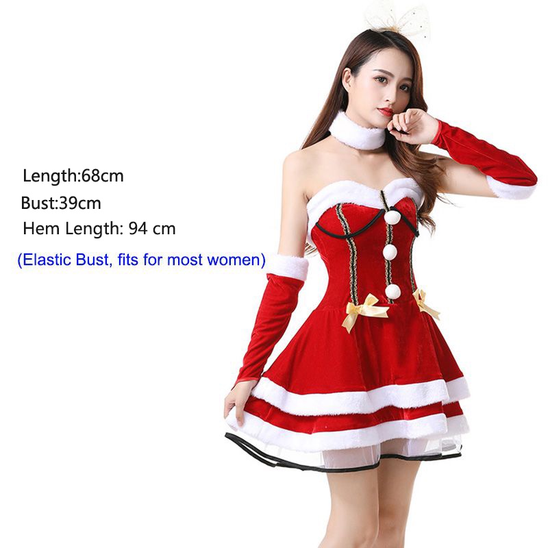 Đầm Đỏ Trễ Vai Hóa Trang Ông Già Noel Gợi Cảm Cho Nữ