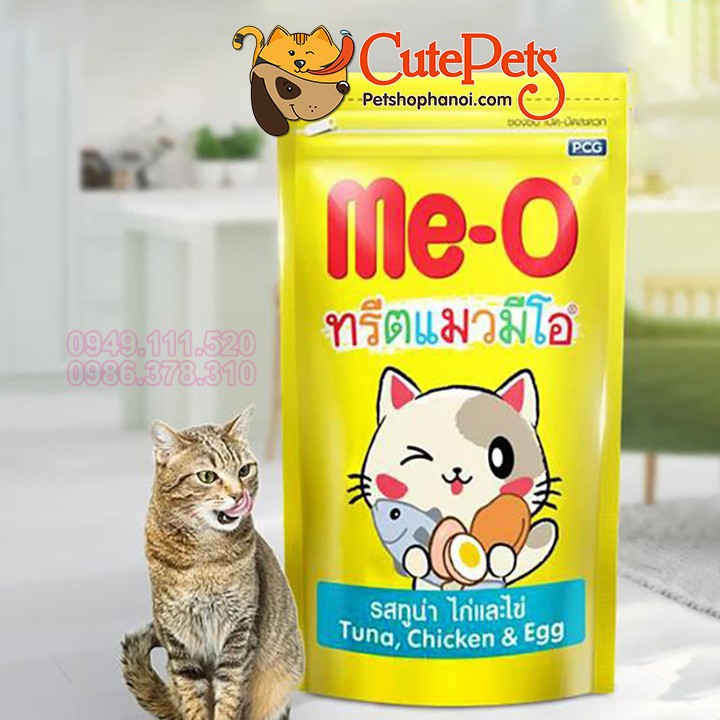 Bánh thưởng cho mèo Me-O Cat Treat 50g - 3 vị Cá Hồi, Cá Ngừ, Tôm - CutePets