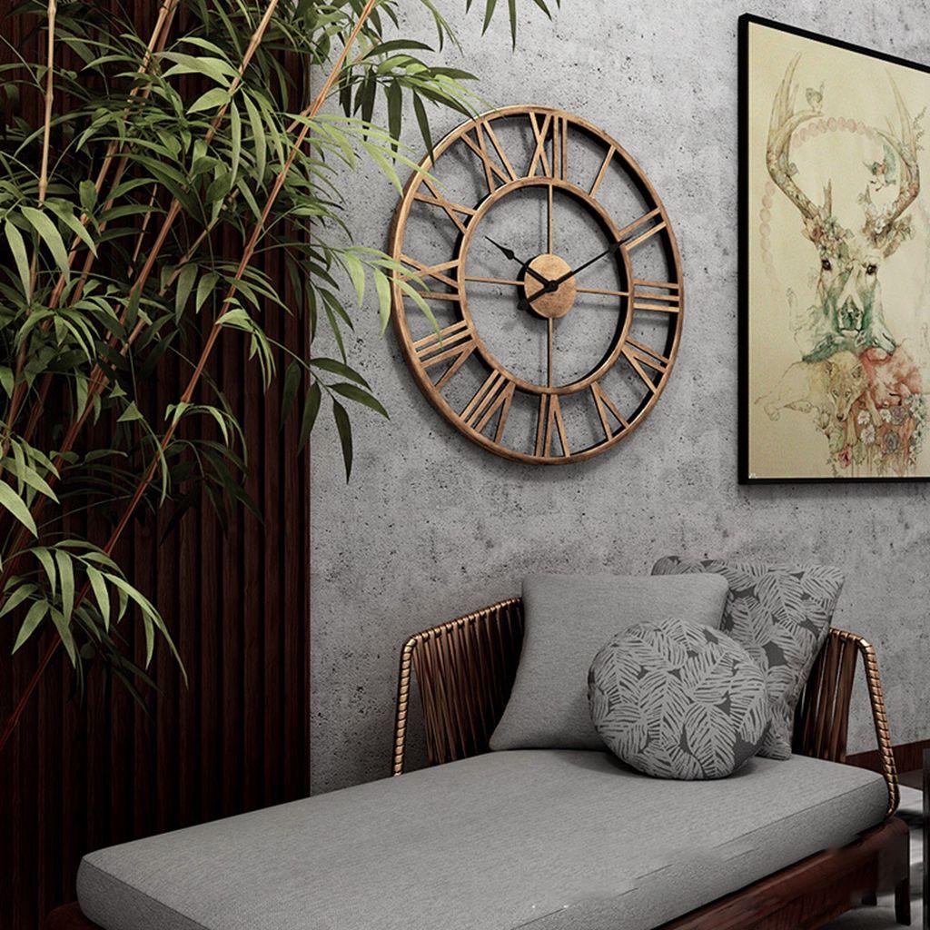 Đồng Hồ Treo Tường Cỡ Lớn Chạy Pin Thời Trang Làm Quà Tặng Cho Phòng, Tủ Quần Áo Số La Mã