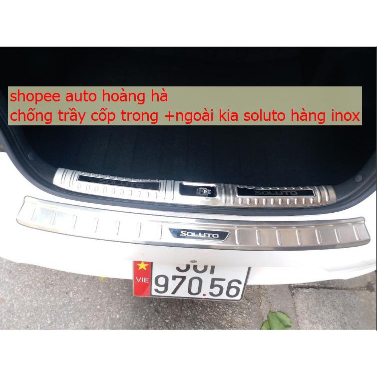 GIẢM GIÁ COMBO CHỐNG TRẦY CỐP TRONG + NGOÀI TITAN (INOX) CHO XE KIA SOLUTO
