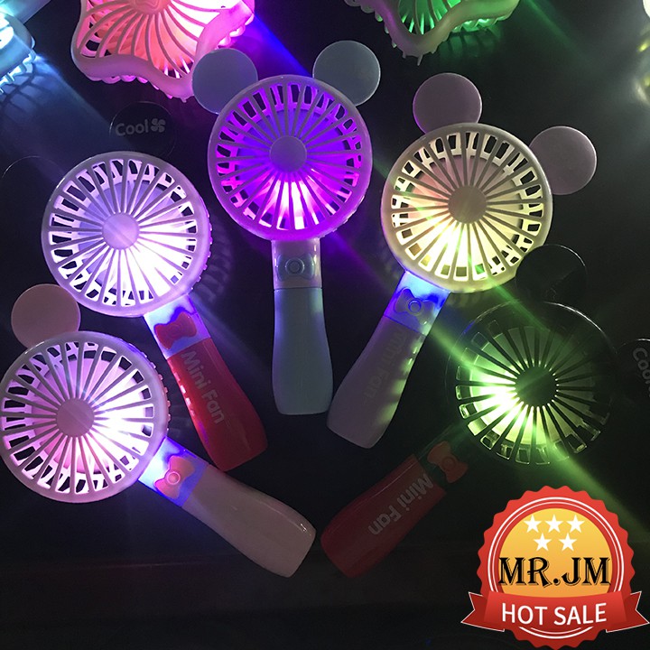 [ BẢO HÀNH ] Quạt Cầm Tay Tích Điện Mini Mẫu 2020 Tích Hợp Đèn LED Pin 1200mAh | BigBuy360 - bigbuy360.vn