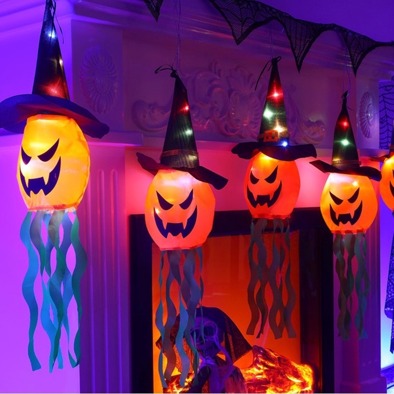 Đèn LED Treo Trang Trí Chống Thấm Nước Hình Ma Bí Ngô Halloween