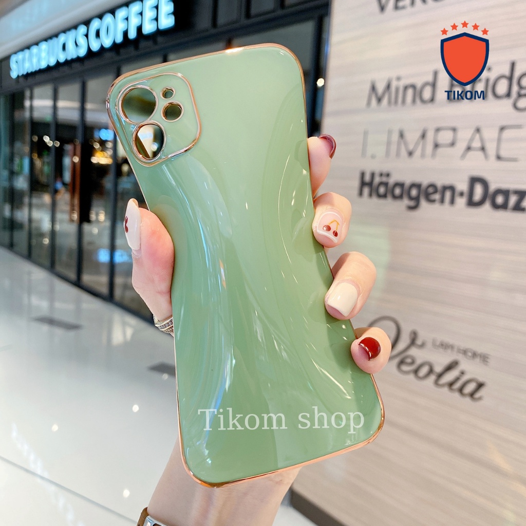 Ốp lưng iphone case viền mạ vàng x/xr/xs/11/11pro/11promax/12/12pro/12promax/12mini  - Tikom Shop