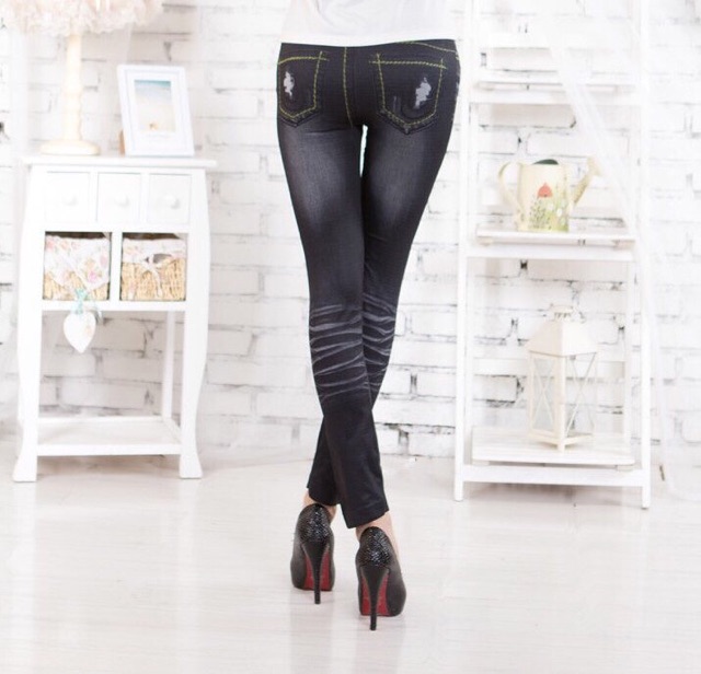 Quần Legging giả Jean rách