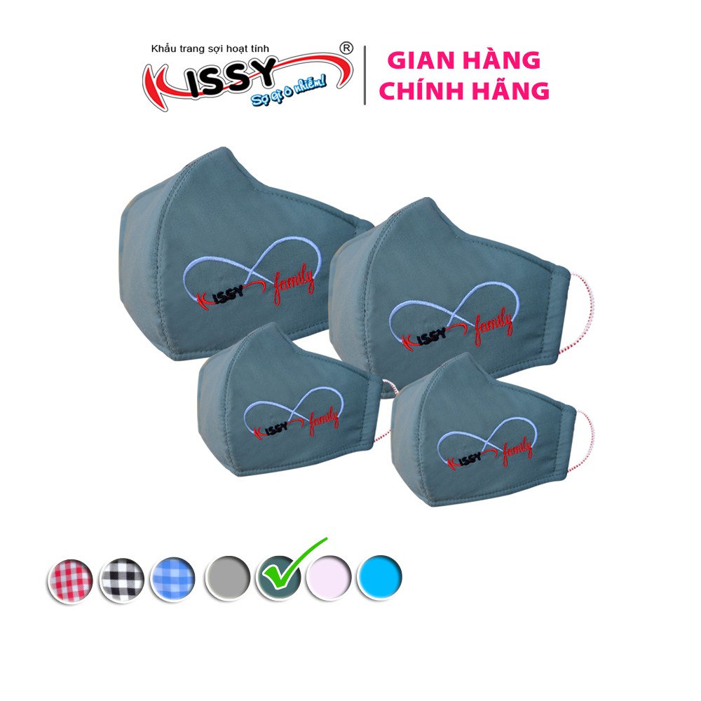 Khẩu trang Kissy đồng phục gia đình mẫu vải trơn cá tính, giao chuẩn mẫu và chuẩn size | BigBuy360 - bigbuy360.vn