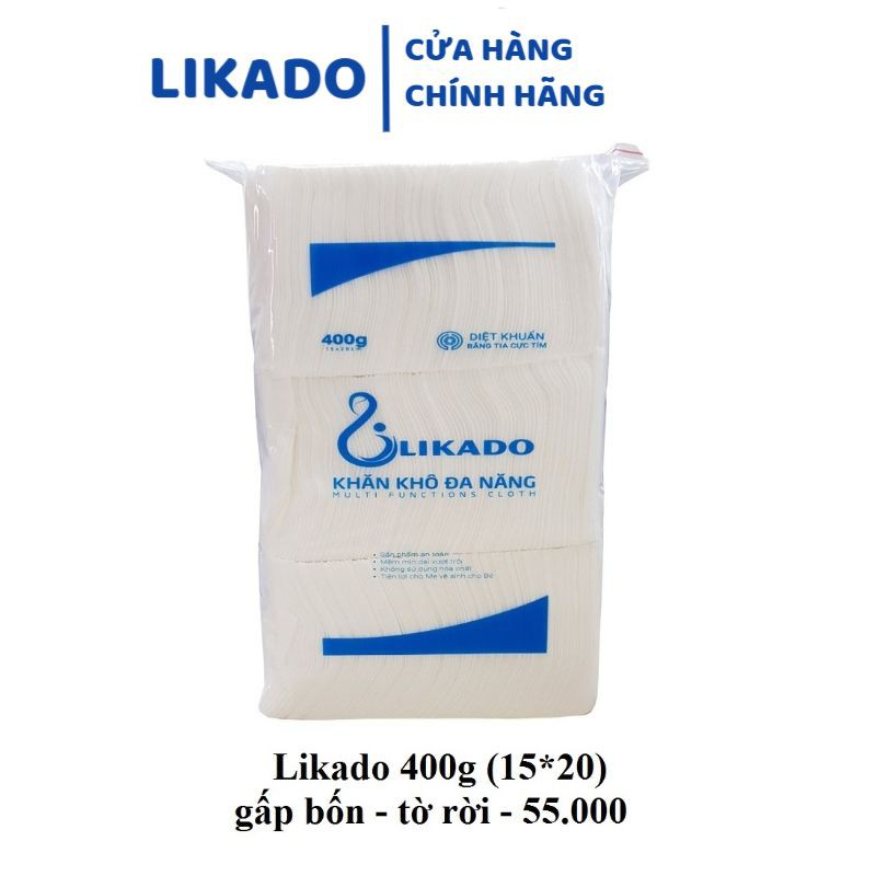 [LIKADO] Khăn vải đa năng Likado loại 400G kích thước (15x20cm), 270 tờ (5 TẶNG 1)