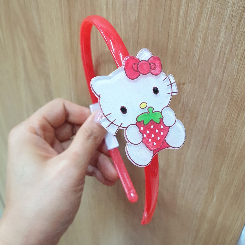 Bờm tóc Hello Kitty nhựa hồng xinh xắn