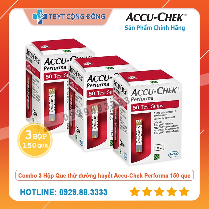 Que thử đường huyết Accu Check Performa 50 que ( TBYT Cộng Đồng )