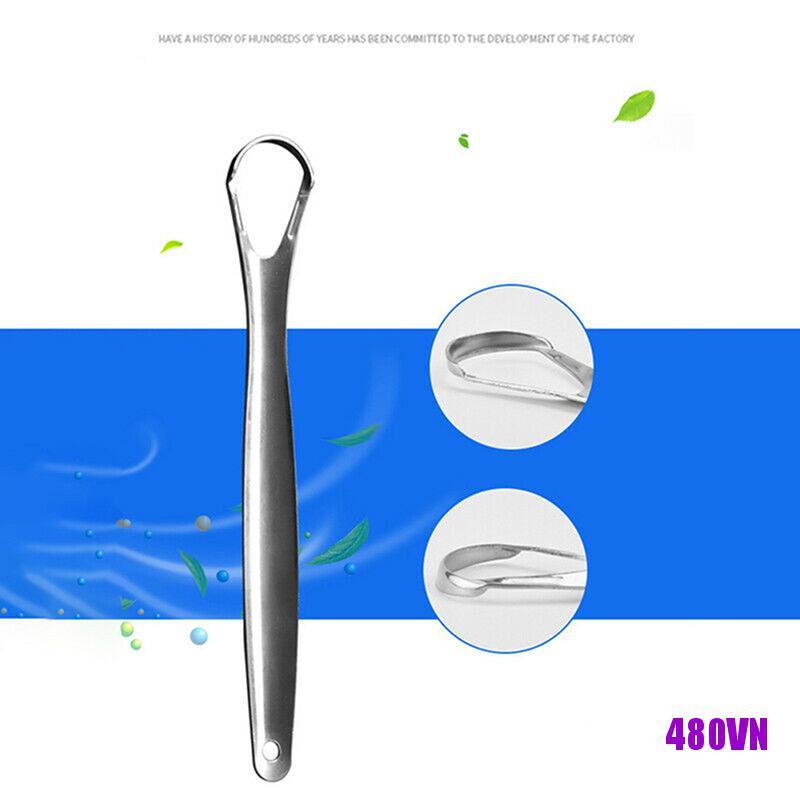 Set 2 Dụng Cụ Vệ Sinh Lưỡi Bằng Thép Không Gỉ Chất Lượng Cao