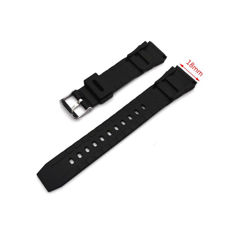 ✿CRE Silicone Rubber Watch Strap Band Deployment Buckle Diver Waterproof 18mm - 22mm