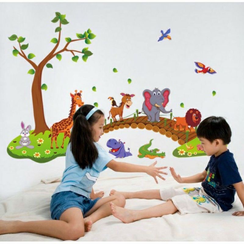 Đề can dán tường cho bé, hình ảnh ngộ nghĩnh, màu sắc tươi sáng