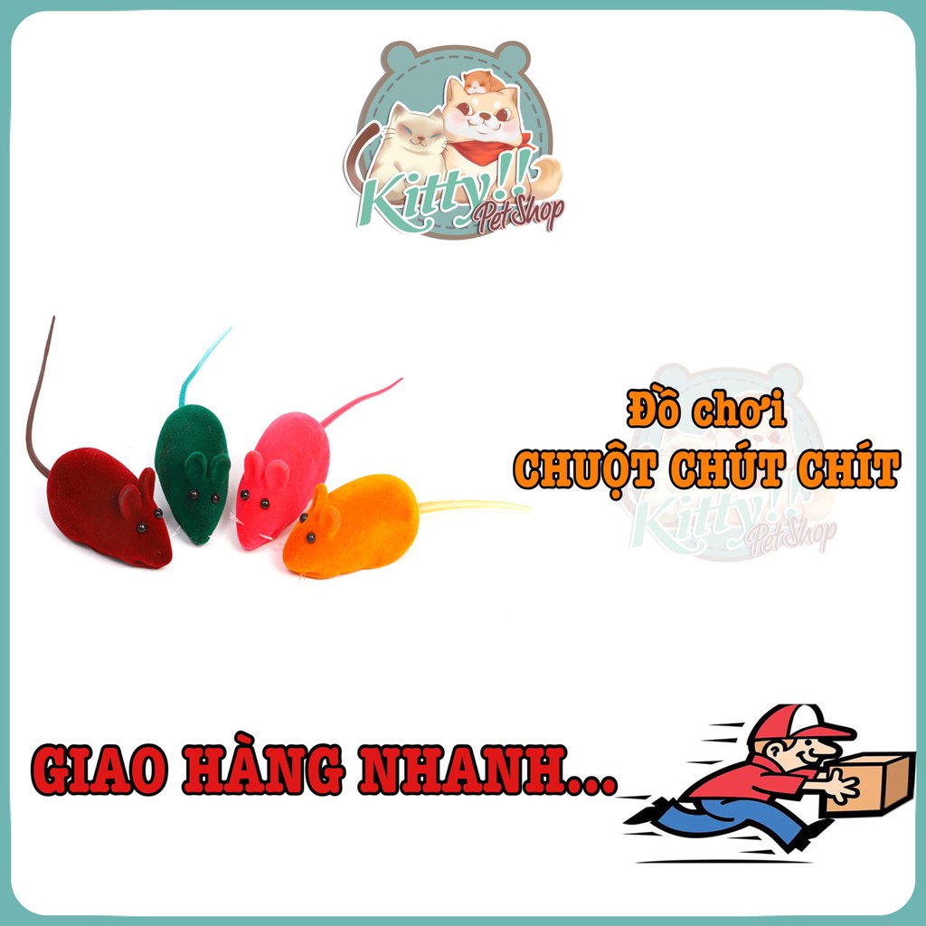 Đồ chơi chó mèo: chuột chút chít dành cho thú cưng, đồ chơi tương tác - Kitty Pet Shop BMT