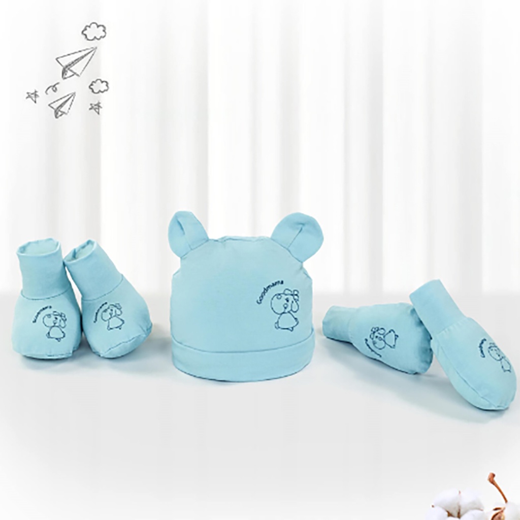 Set mũ, bao tay, bao chân Good mama cho bé sơ sinh