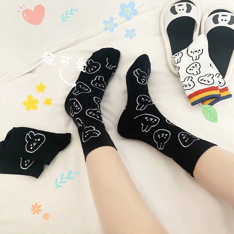 Vớ cotton in hình thỏ xinh xắn cho phái nữ